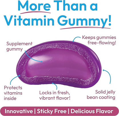 Multivitamin Jelly Bean Gummies with Zinc for Men and Women, Immune Support Dietary Supplements for Adults, Vegetarian, 120 Berry Blast Jelly Beans, Kosher