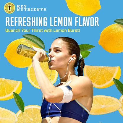KEY NUTRIENTS Electrolytes Powder Packets - Refreshing Lemonade 20 Pack Hydration Packets - Travel Hydration Powder - Made in USA - No Sugar, No Calories, Gluten Free
