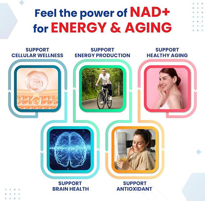Liposomal NAD+ Nicotinamide Riboside NR with Trans-Resveratrol Quercetin Bilberry Green Tea - Maximum Potency- Support Healthy Aging - Made in The USA