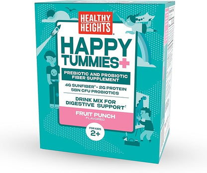 Healthy Heights Happy Tummies Prebiotic and Probiotic Fiber Supplement for Kids Ages 2+