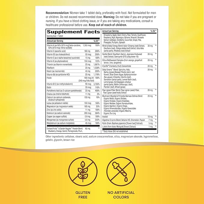Nature’s Way Alive! Women’s 50+ Ultra Potency Complete Multivitamin, High Potency Formula, Promotes Healthy Heart, Brain, Bones*, with Methylated B12, Gluten-Free, 150 Tablets (Packaging May Vary)