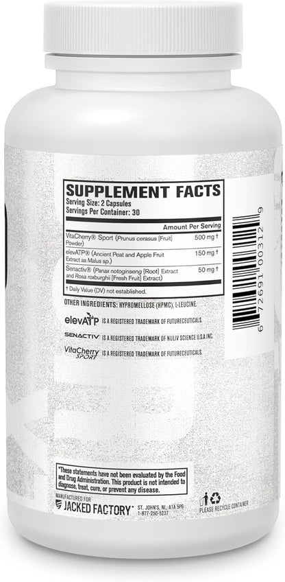 Jacked Factory Build-XT for Women - Muscle Builder for Women with VitaCherry, ElevATP, & Senactiv to Increase Muscle Growth, Muscle Recovery, & Boost Energy - 60 Count