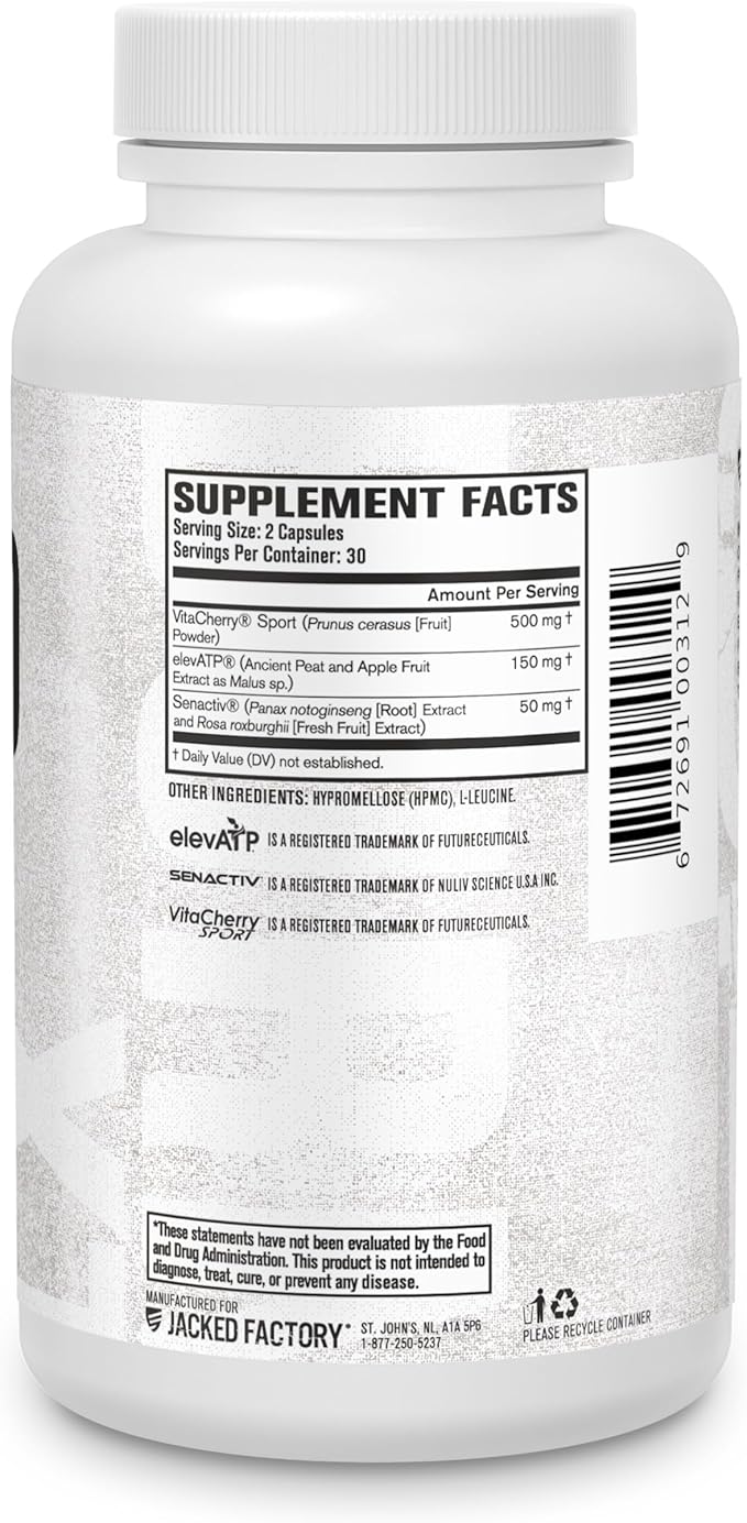 Jacked Factory Build-XT for Women - Muscle Builder for Women with VitaCherry, ElevATP, & Senactiv to Increase Muscle Growth, Muscle Recovery, & Boost Energy - 60 Count