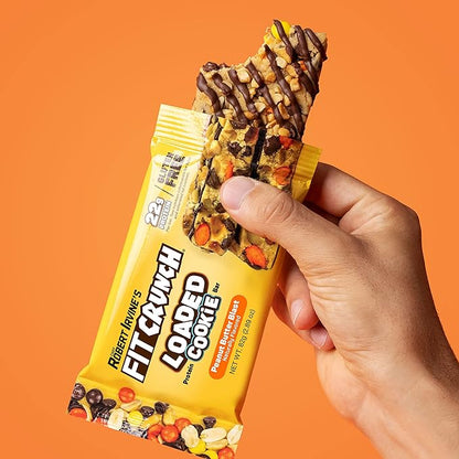 FITCRUNCH Loaded Cookie Protein Bar, High Protein, Gluten Free, Protein Snack (12 Count, Peanut Butter)