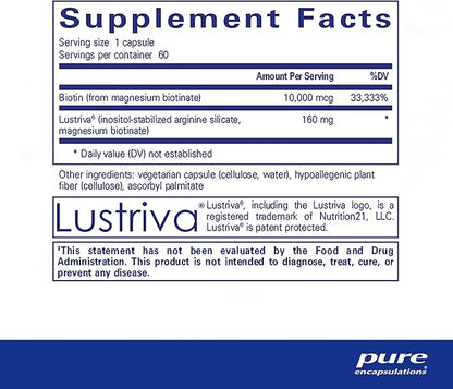 Pure Encapsulations Biotin Complex Hair & Skin | Biotin Complex for Healthy Hair and Skin Support | 60 Capsules