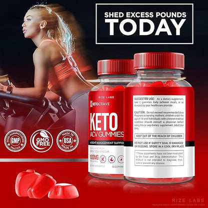 Keto Crave Gummies - Keto Crave ACV Gummies, Keto Crave for Advanced Weight Loss, Keto + ACV Gummy, Maximum Strength Supplement, KetoCrave Gomitas Reviews (60 Gummies)