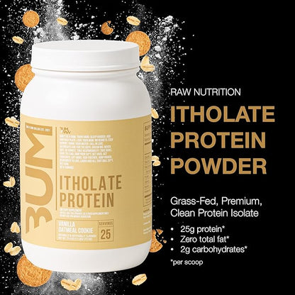 RAW Whey Isolate Protein Powder, Vanilla Oatmeal Cookie (CBUM Itholate Protein) - 100% Grass-Fed Sports Nutrition for Muscle Growth & Recovery - Low-Fat, Low Carb, Naturally Flavored - 25 Servings