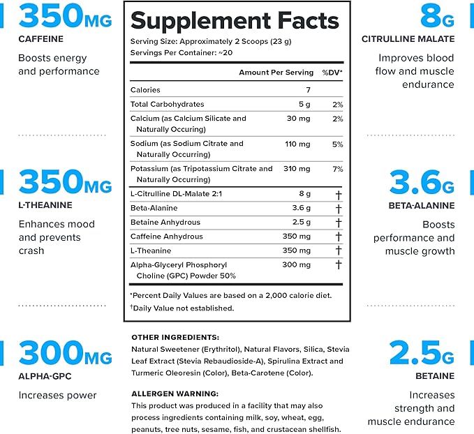 LEGION- All Natural Nitric Oxide Preworkout Drink to Boost Energy, Creatine Free, Naturally Sweetened, Beta Alanine, Citrulline, Alpha GPC (Green Apple)