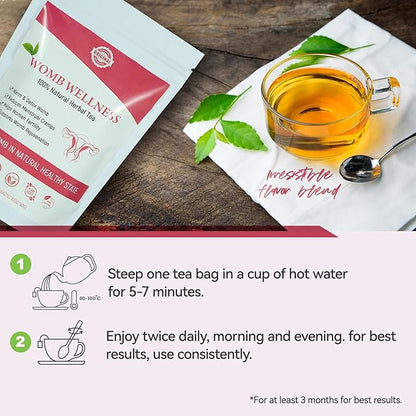 Laicuherb Natural Womb Fertility Tea for Women Ovary and Uterus Cleanse, Womb Detox Fibroid Tea Helps with Hormone Balance and Get Pregnant Fast for Women, Pcos Tea for Period Regularity 10 Teabags