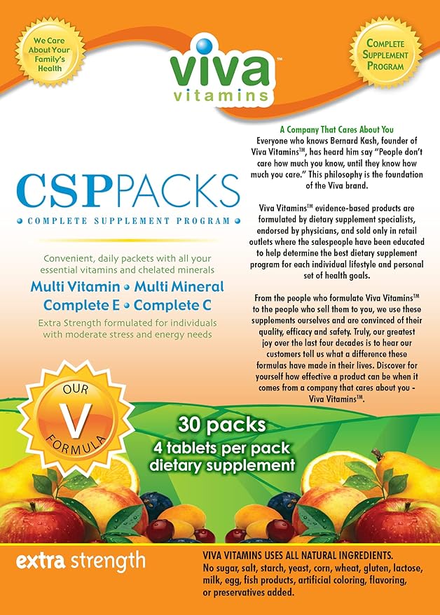 CSP Packs Extra Strength - Multivitamin and Multi Mineral Supplements Complete E & C, Immunity Vitamin Supplements for Menand Women, Complete Wellness Formula for Immune Support, 30 Packs