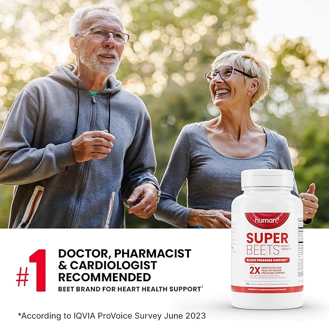 humanN SuperBeets Heart Tablets Smooth Coat 500mg – Non-GMO Powder – Clinically Studied Antioxidants, 60 Count