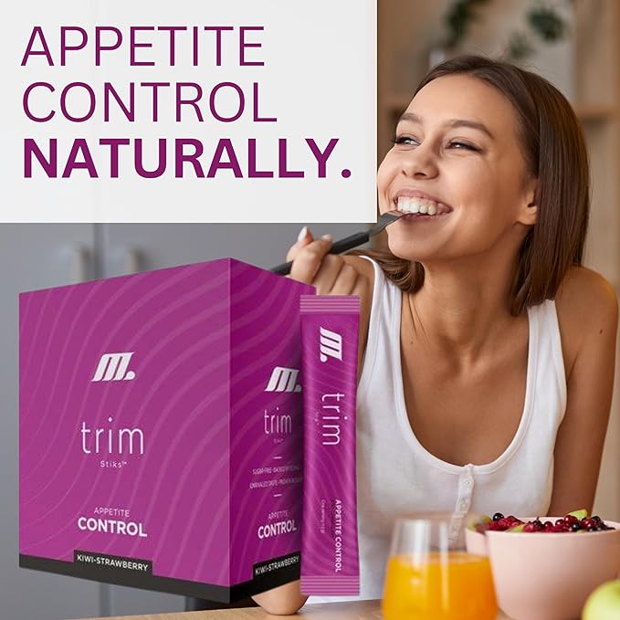 Official Trim Stiks - Kiwi-Strawberry - Support Energy & Focus with Mood Boost - Bioperine & Theobromine Energy Powder - Appetite Support (30 Sticks)