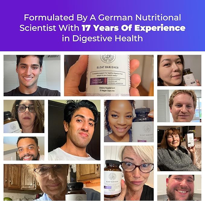 Happy Mammoth Bloat Banisher Natural Relief for Bloating, Gas, Indigestion & Discomfort. Promotes Healthy Digestion of Even Difficult Foods Like Dairy, Breads, Pizza, Cheese & Meats. 72 Caps