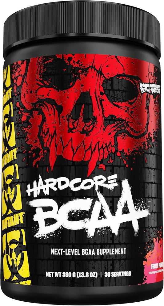 Mutant Hardcore BCAA - Pre, Intra or Post Workout – BCAA Next Level branched-Chain Amino Acids Supplement – Hydration + Recovery - 30 Serving - Fruit Punch