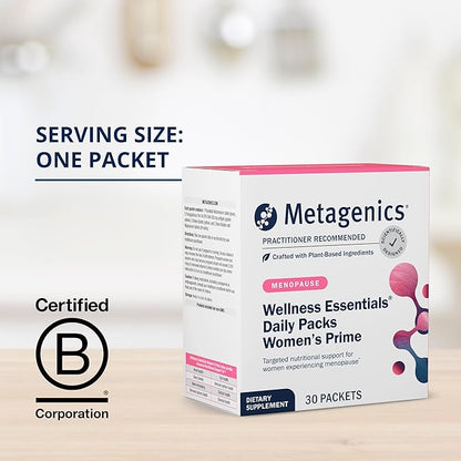 Metagenics Wellness Essentials Women's Prime - Menopause Support* - Daily Multivitamin Packets - Womens Multivitamins - Bone Density Support* - Omega-3 Fatty Acids - Non-GMO & Gluten Free - 30 Packets