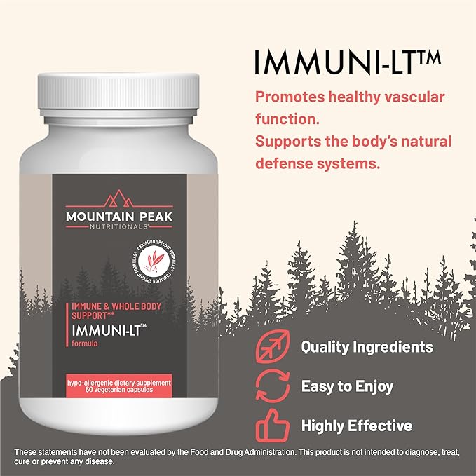 Mountain Peak Nutritionals Immuni-LT - Immune System & Whole Body Support Supplement - Power Packed Immune Booster, Dynamic Immune Defense with Essential Vitamins & Minerals (60 Vegetarian Capsules)