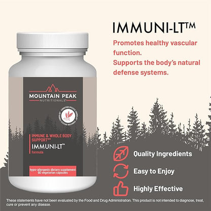Mountain Peak Nutritionals Immuni-LT - Immune System & Whole Body Support Supplement - Power Packed Immune Booster, Dynamic Immune Defense with Essential Vitamins & Minerals (60 Vegetarian Capsules)