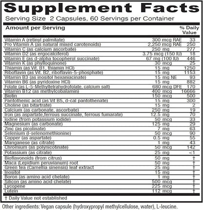 Vitanica FemTeen Symmetry, Vitamins for Teens, Daily Multivitamin, Vegan, 120 Capsules