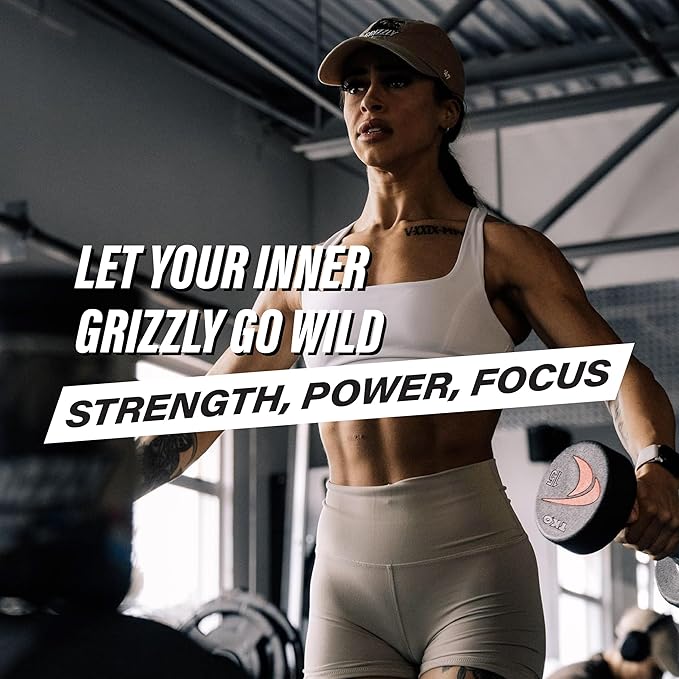 GRIZZLY Pre Workout Powder for Men & Women - Essential Aminos L-Citrulline & Beta Alanine Plus Caffeine - Preworkout Energy Drink Mix for Intense Power Focus & Pump, Huckleberry Lemonade - 40 Servings