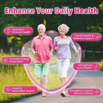 10 in 1 Daily Multivitamin Gummies Immune Boosters for Adults, w/Magnesium, Vitamin D3 5000IU, Elderberry, Echinacea, Vitamin C, Zinc & Selenium, Energy, Respiratory & Cellular Health Support, 120Cts