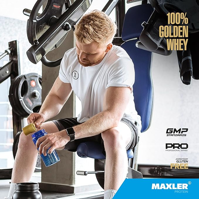 Maxler 100% Golden Whey Protein - 24g of Premium Whey Protein Powder per Serving - Pre, Post & Intra Workout - Fast-Absorbing Whey Hydrolysate, Isolate & Concentrate Blend - French Vanilla 2 lbs