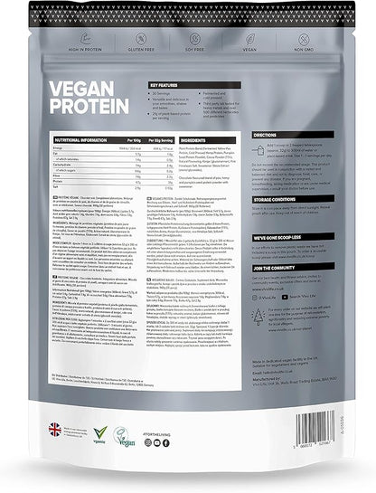 VIVO Vegan Protein Powder - 0.7 oz of Plant-Based Protein per Scoop, 30 Servings (33.8 oz) (Dark Chocolate)