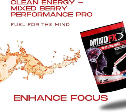 MINDFX Performance Pro Blend - Mixed Berry | Nootropic Endurance Drink | Boost Focus, Concentration, and Brain Health | 20 Sticks | Natural Ingredients (Mixed Berry Pro, 1)