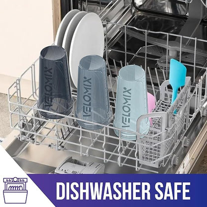 -4 PACK- 28 oz Shaker Cups for Protein Shakes - 4x Wire Whisk | Leak Proof Protein Shaker Bottles for Protein Mixes | Protein Shaker Bottle Pack | Mixer for Protein Shakes(Aqua Depths)