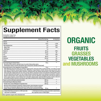 Natural Factors Whole Earth & Sea, Organic Fermented Greens, Vegan Whole Food Supplement, Unflavored, 6.9 Oz