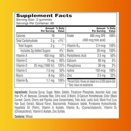 One A Day Women’s Multivitamin Gummies, Multivitamin For Women with Vitamin A, C, D, E and Zinc for Immune Health Support*, Calcium & more, 170 count