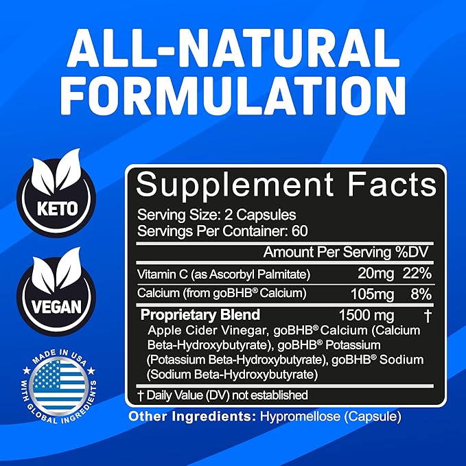 Herbtonics Apple Cider Vinegar Capsules Plus Keto BHB | Fat Burner & Weight Loss Supplement for Women & Men | Appetite Suppressant