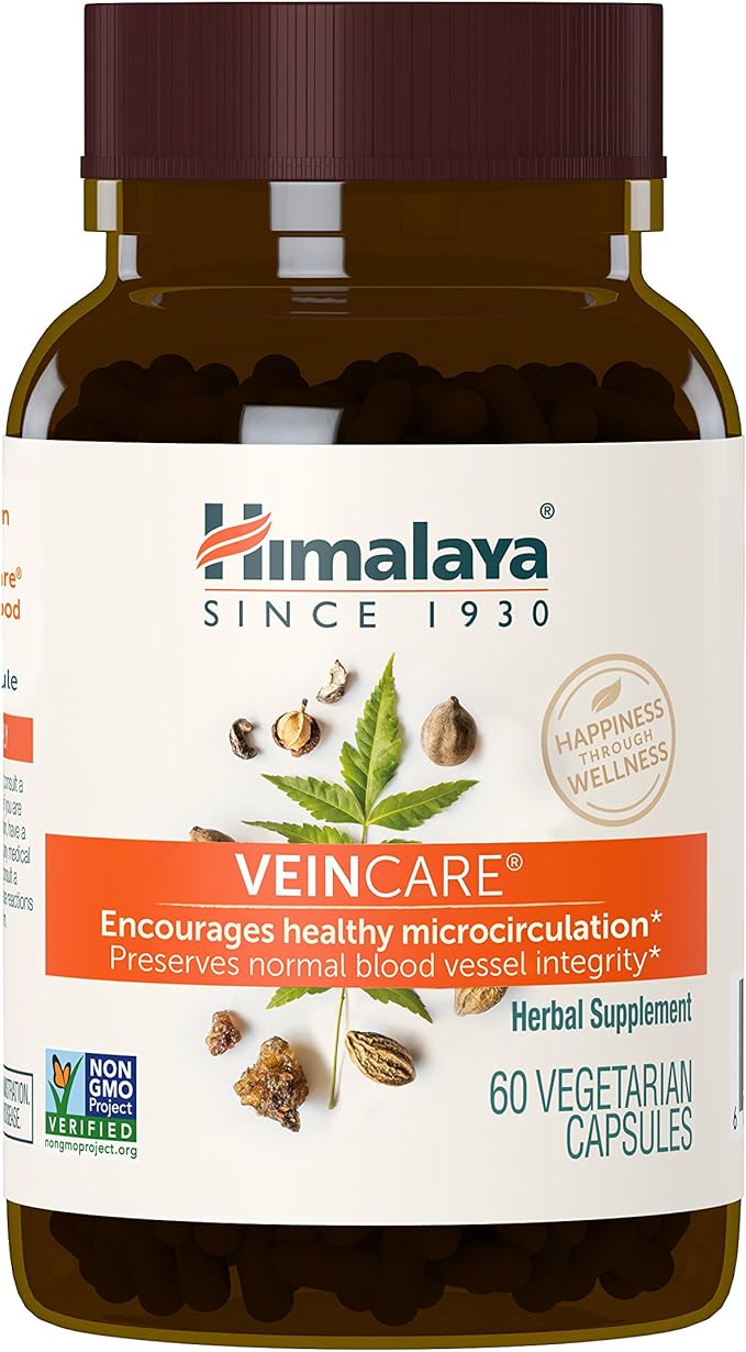 Himalaya VeinCare for Healthy Vein Walls and Rectal Comfort, 300mg, 60 Capsules, 1 Month Supply
