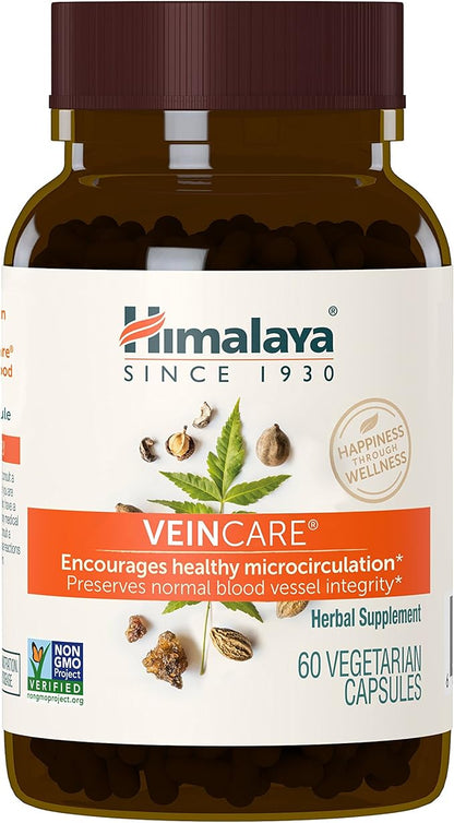 Himalaya VeinCare for Healthy Vein Walls and Rectal Comfort, 300mg, 60 Capsules, 1 Month Supply
