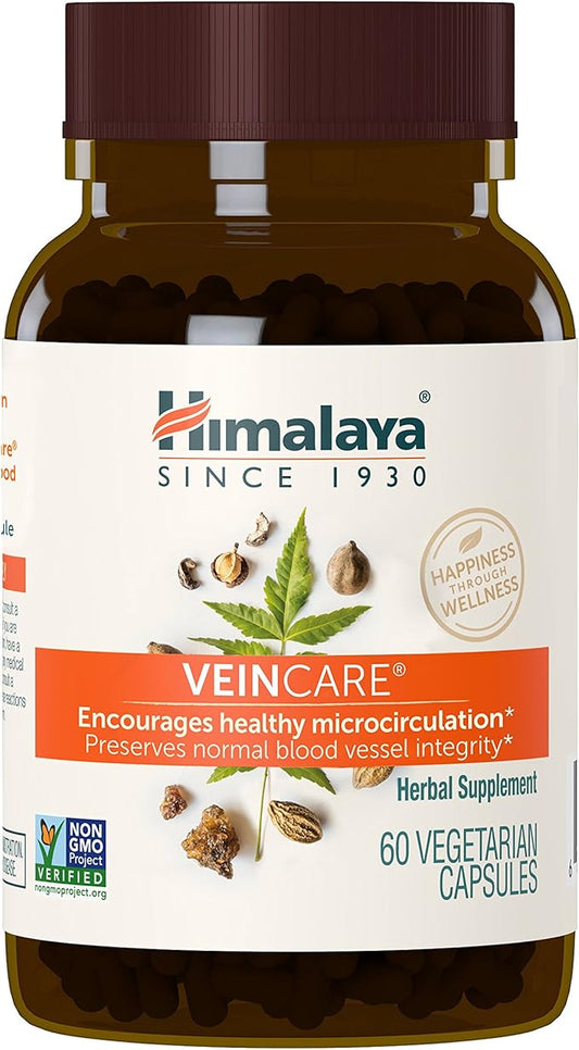 Himalaya VeinCare for Healthy Vein Walls and Rectal Comfort, 300mg, 60 Capsules, 1 Month Supply