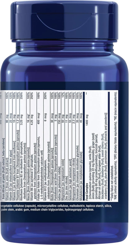 Life Extension Plant-Based Multivitamin – Plant Derived Vitamins and Minerals Supplement for General Health - Nutrients from Fruits & Veggies - Gluten-Free, Non-GMO, Vegetarian – 90 Capsules