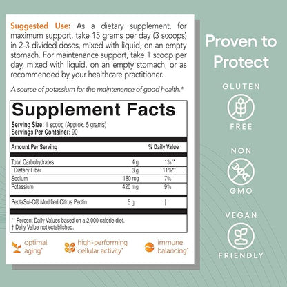 PectaSol Modified Citrus Pectin – 454g Powder – Total-Body Health Supplement to Support the Heart, Immune System, Inflammation Response & Healthy Aging + Maintain Healthy Galectin-3 Levels