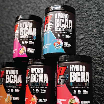 PROSUPPS HydroBCAA Essentials BCAA Powder - Pre Workout and Post Workout Drink with EAAs Amino Acid Powder for Muscle Recovery, Energy, Fat Loss and Hydration (Blue Raspberry, 30 Servings)