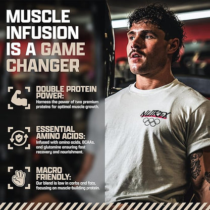 Nutrex Research Whey Protein Powder, Vanilla Muscle Infusion Whey Isolate w/EAA & Hi BCAA for Muscle Gain - 5 Pounds - Muscle Builder for Men & Women, Sports Nutrition, Delicious Taste & Texture