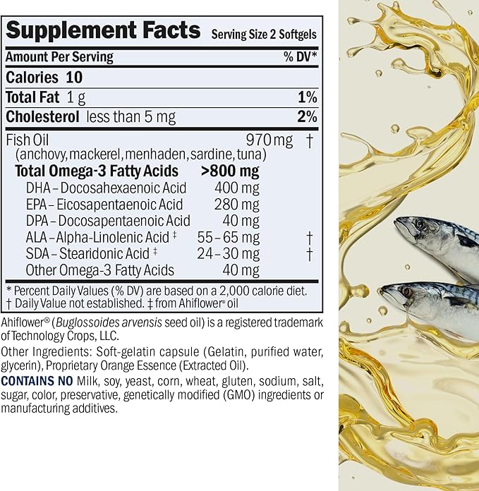 Andrew Lessman Essential Omega-3 Orange - 360 Softgels - Ultra-Pure, High Potency Omega-3 Oils. High DHA, No Stomach Upset, No Contaminants, No Mercury. Small Easy to Swallow Softgels