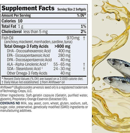 Andrew Lessman Essential Omega-3 Orange - 60 Softgels - Ultra-Pure, High Potency Omega-3 Oils. High DHA, No Stomach Upset, No Contaminants, No Mercury. Small Easy to Swallow Softgels