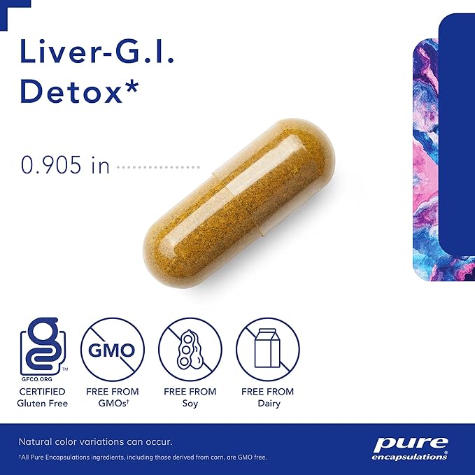 Pure Encapsulations Liver-G.I. Detox - Liver Cleanser & GI Detox* - with Alpha Lipoic Acid & Curcumin Extract - Gluten Free & Non-GMO - 60 Capsules