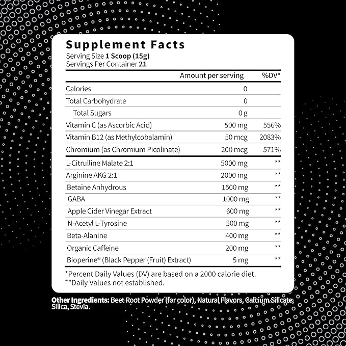 Type Zero Clean Pre Workout (11.3 oz, Fruit Punch) + Beet Root + L-Arginine + L-Citrulline, 2G Arginine, L-Citrulline Malate, Beta A, Sugar Free, Organic Caffeine Preworkout for Men & Women