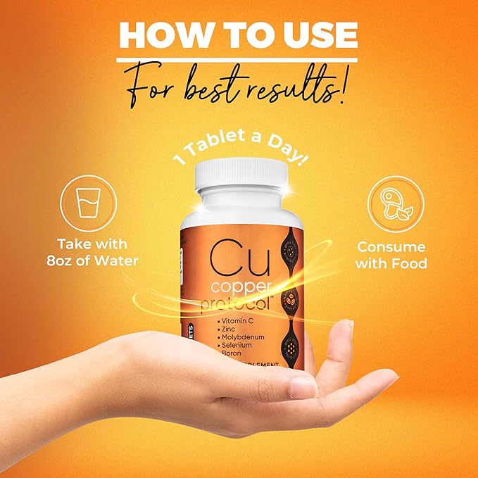 Mineral Supplement Tablets with Copper, Zinc, Vitamin C, Selenium, Boron, and Molybdenum - 90 Tablets/Bottle