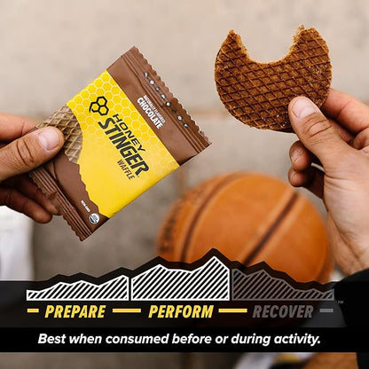 Honey Stinger Organic Chocolate Waffle | Energy Stroopwafel for Exercise, Endurance and Performance | Sports Nutrition for Home & Gym, Pre and Post Workout | Box of 16 Waffles, 16.96 Ounce