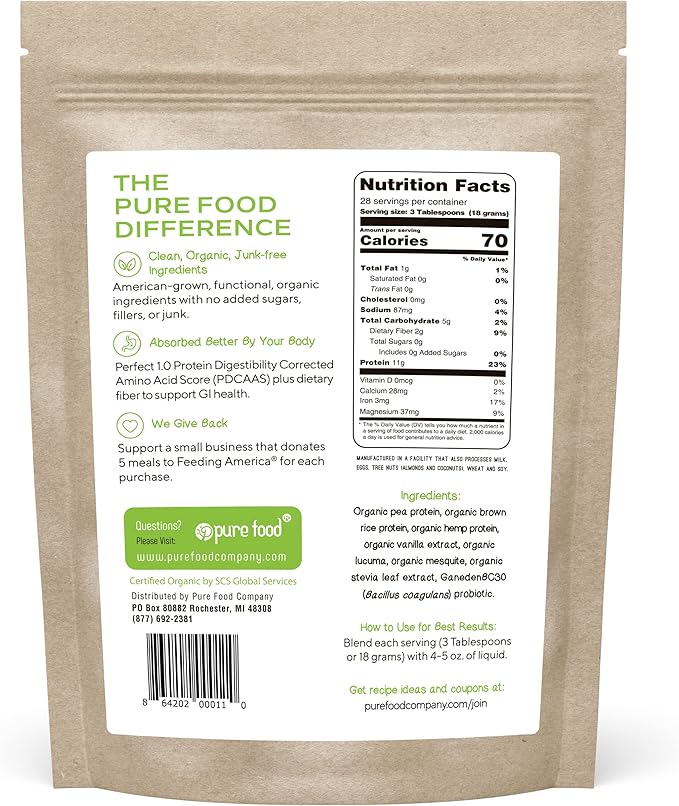 Plant Based Protein Powder with Probiotics | Organic, Clean, All Natural, Vegan, Vegetarian, Whole Superfood Nutritional Supplement with No Additives | Keto (Vanilla + Chocolate)