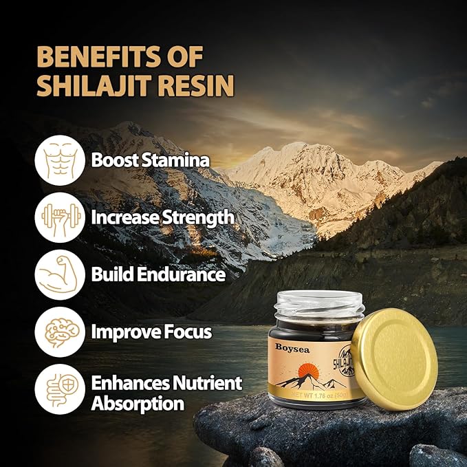 Pure Himalayan Shilajit Resin | 600 mg 80+ Servings| 85+ Trace Minerals & 75%+ Fulvic Acid for Focus & Energy| Zero Sugar| Gold Grade Pure Shilajit for Men & Women - 1.76 Oz * 4 Pcs
