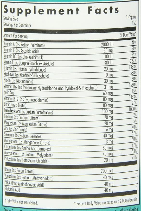 Nutricology Multi-Vi-Min Without Copper & Iron - Multivitamin for Men & Women, Mineral Complex, Active Nutrients, with Iodine - 150 Count