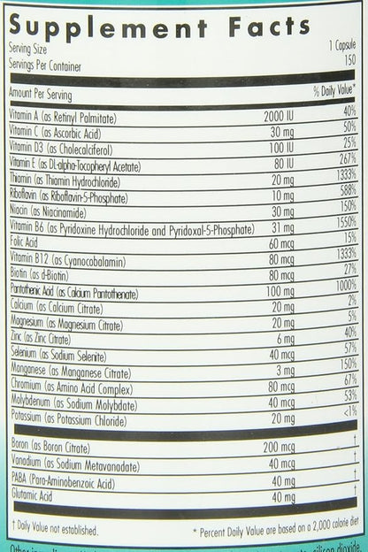 Nutricology Multi-Vi-Min Without Copper & Iron - Multivitamin for Men & Women, Mineral Complex, Active Nutrients, with Iodine - 150 Count