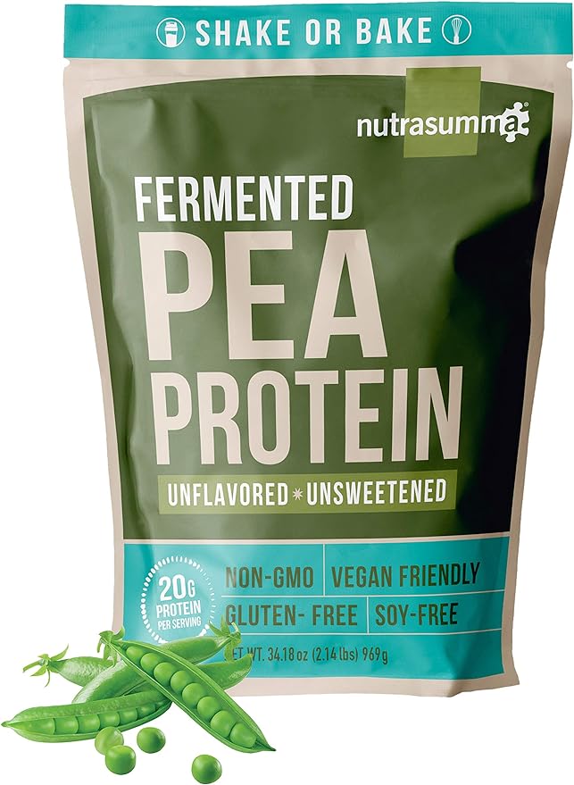 Pea Protein Powder, Unflavored and Unsweetened Sugar Free Vegan Protein Powder, 100% Plant Based Protein Powder, Non GMO, Gluten Free & Soy Free, 2.14 LB Protein Powder